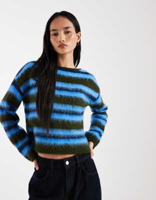 Asos Design Knit Sweater In Blue