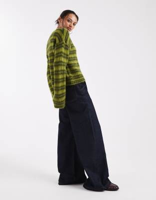 Asos Design Knit Sweater In Green