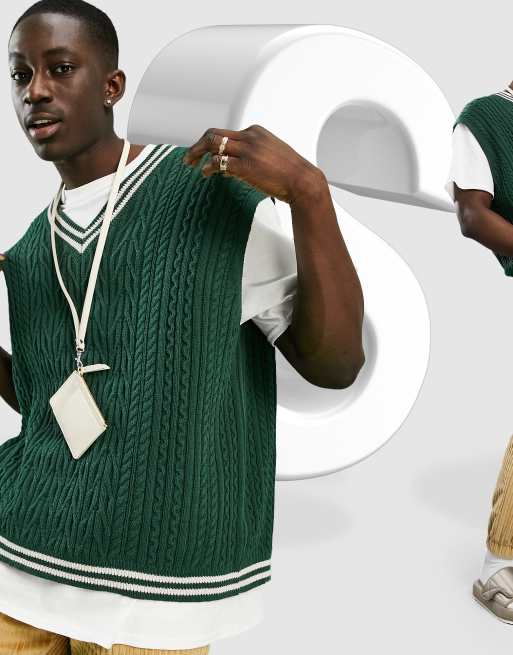 Green sweater clearance vest