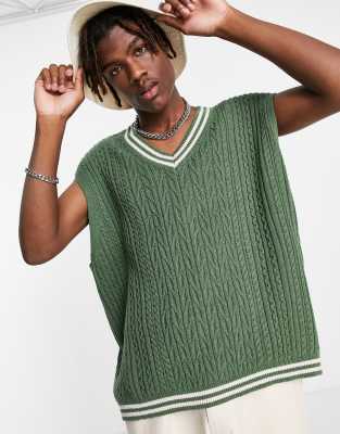 knitted green vest