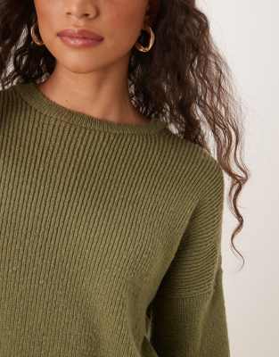 Asos Design Knit T-shirt In Green