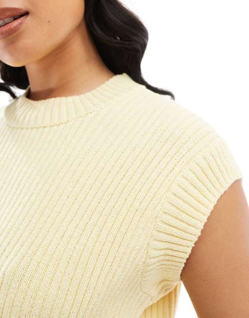 ASOS DESIGN knit tank top in buttermilk yellow, 2 of 4