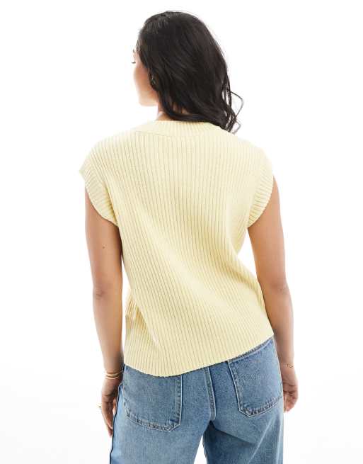 ASOS DESIGN knit tank top in buttermilk yellow, 4 of 4