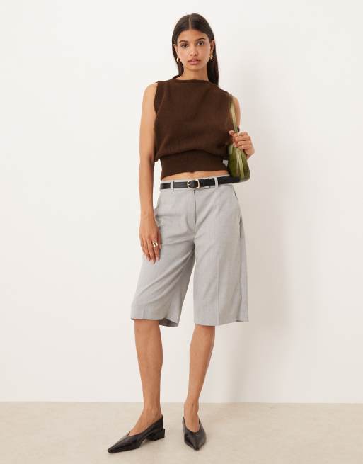 ASOS DESIGN knit tank top with cinched waist in mocha
