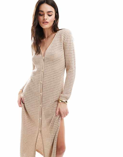 asos knit midi dress ASOS Design - Rib Knit Midi Dress - Women - Cotton/Spandex - 4 US