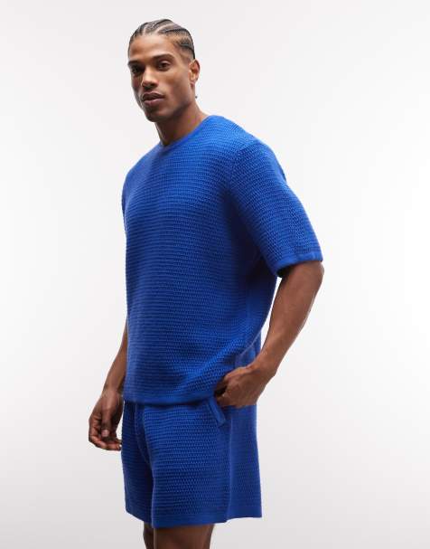 ASOS DESIGN knit textured set in blue - view 1