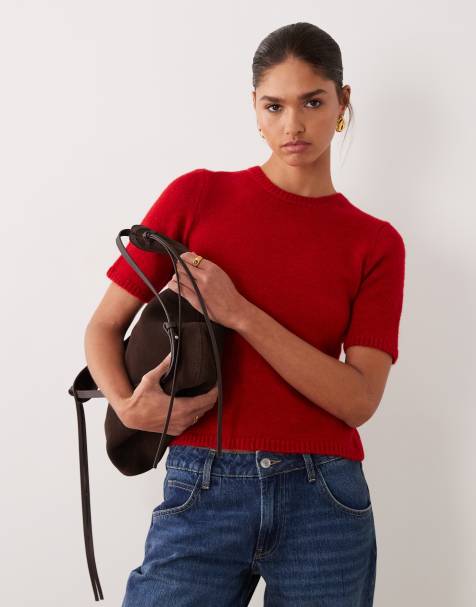 ASOS DESIGN knit top in red - view 1