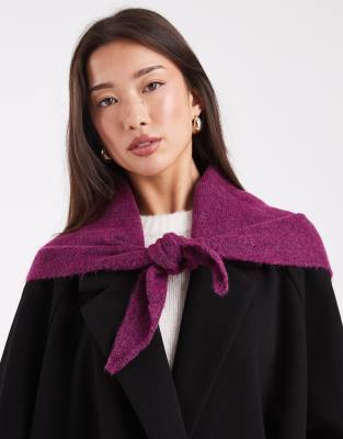 Asos Design Knit Triangle Scarf In Purple
