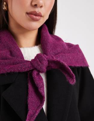 Asos Design Knit Triangle Scarf In Purple
