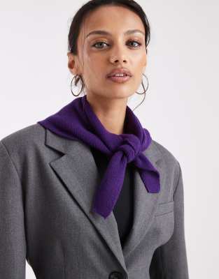 Asos Design Knit Triangle Scarf In Purple