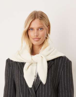 Asos Design Knit Triangle Scarf In White