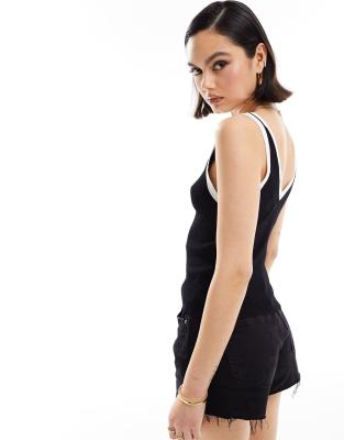 black tank with white trim