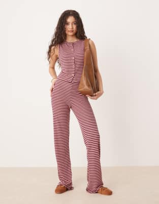 Asos Design Knit Wide Leg Pants In Multi