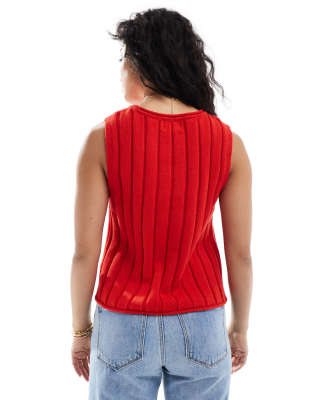 Asos Design Knit Wide Ribbed Tank Top