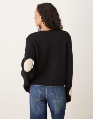 Asos Design Knit Wool Blend Oversized Sweater In Multi