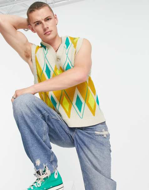 ASOS DESIGN knitted argyle tank - view 1