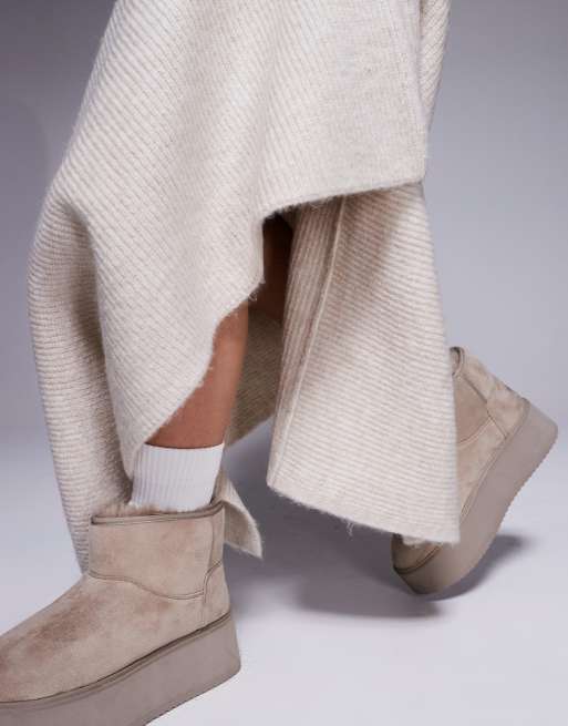 ASOS DESIGN knitted asymmetric maxi skirt in ecru (part of a set), 3 of 5
