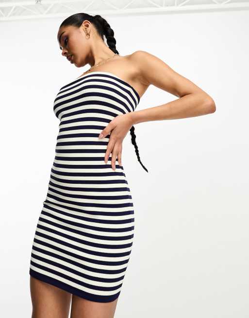 Asos blue and white best sale striped dress