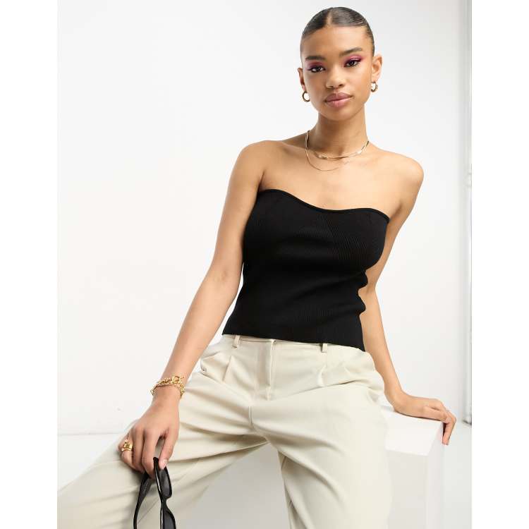 Monki strapless top in black