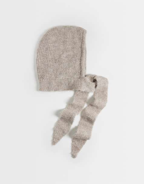 ASOS DESIGN knitted bonnet in oatmeal - view 1