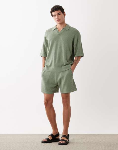 ASOS DESIGN knitted boucle co-ord in green - view 1