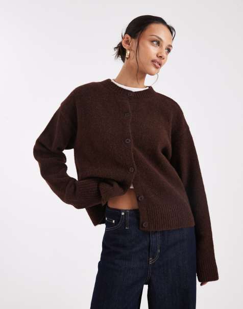 ASOS DESIGN knitted boxy cardigan with wool in.... - view 1
