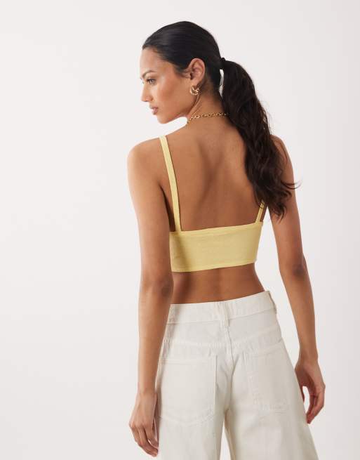 ASOS DESIGN knitted bralette top with embroidered floral (part of a set), 4 of 4
