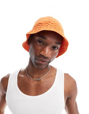 ASOS DESIGN ASOS DESIGN knitted bucket hat in orange