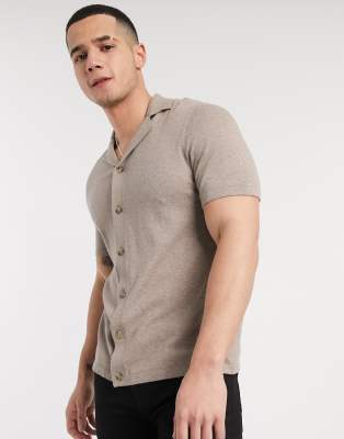 button through polo shirt