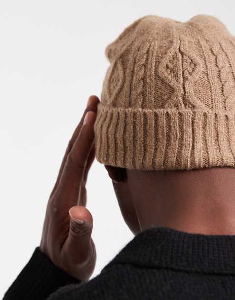 ASOS DESIGN knitted cable beanie in neutral - view 2