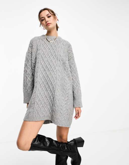 Grey cable knit store jumper dress