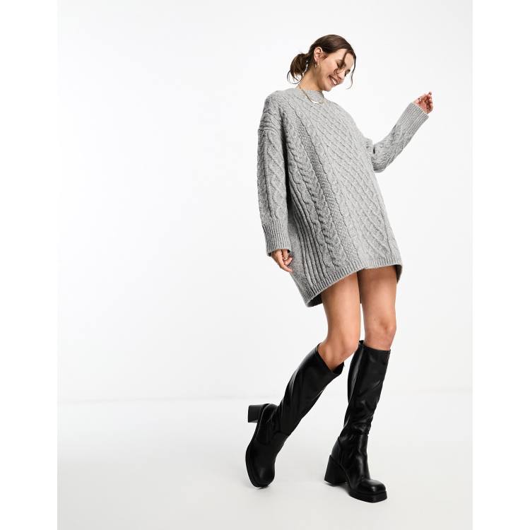 ASOS DESIGN chunky cable mini cardigan dress