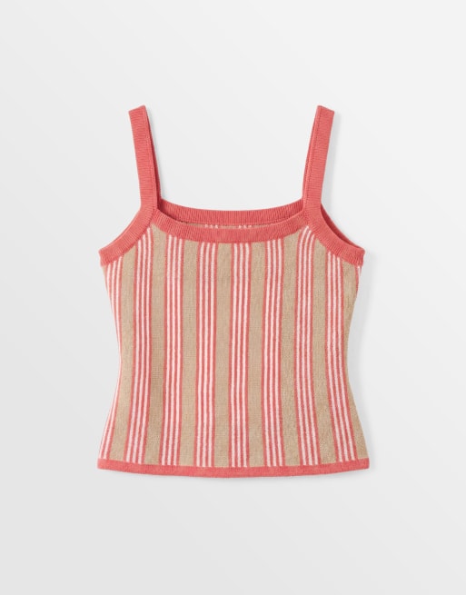 ASOS DESIGN knitted cami top set in multi stripe, 6 of 8