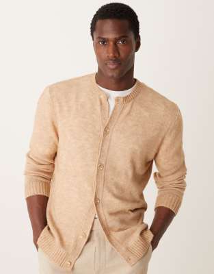 ASOS DESIGN knitted cardigan in ecru-Neutral