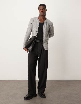 ASOS DESIGN knitted cardigan in grey