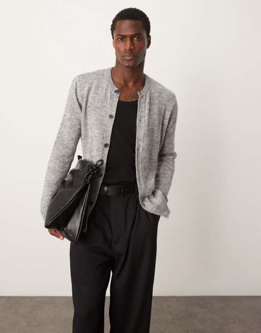 ASOS DESIGN knitted cardigan in grey