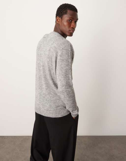 ASOS DESIGN knitted cardigan in grey