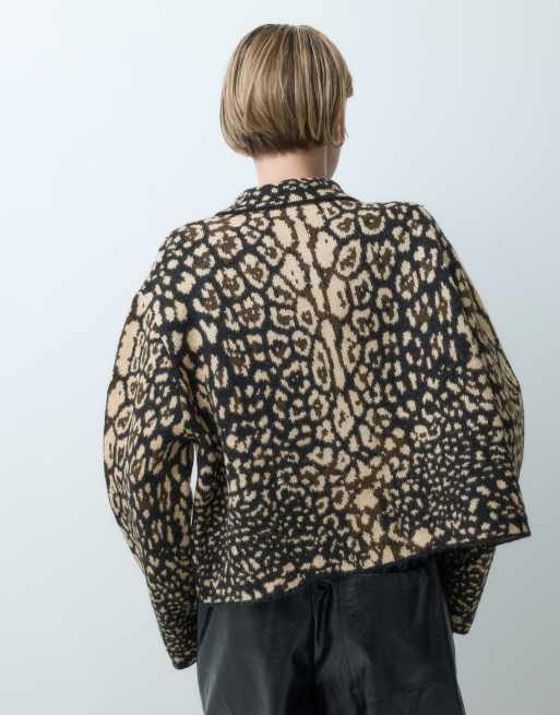 ASOS DESIGN knitted cardigan in leopard print, 5 of 5