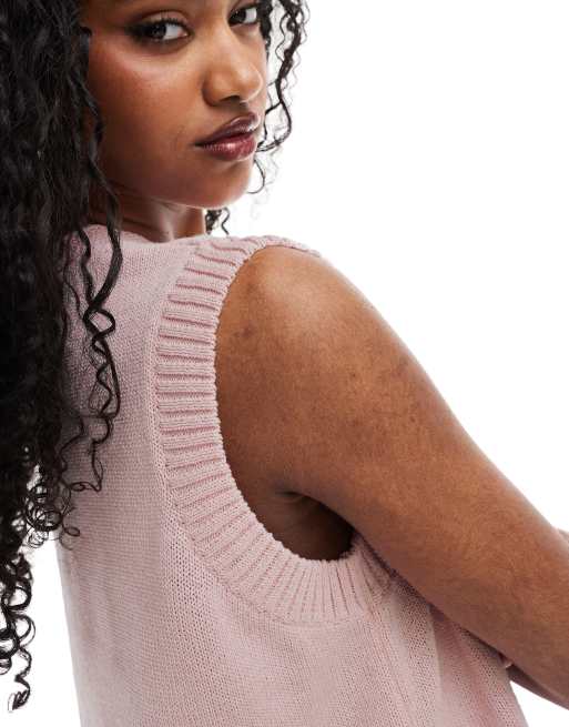 ASOS DESIGN knitted cardigan in light pink