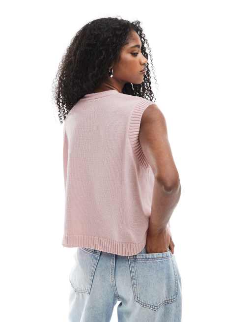 ASOS DESIGN knitted cardigan in light pink