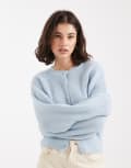 [ASOS DESIGN] ASOS DESIGN knitted cardigan with cocoon sleeve in light blue S Blue