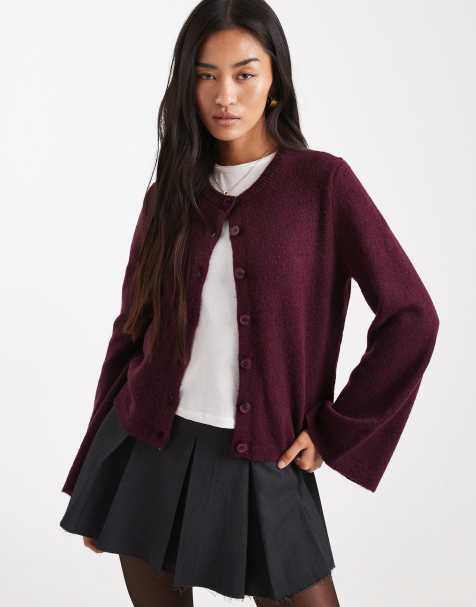 ASOS DESIGN knitted cardigan with flared sleeve - view 1