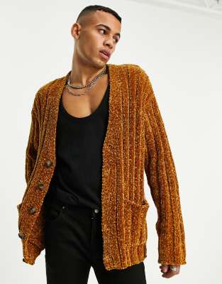 Orange chenille outlet cardigan