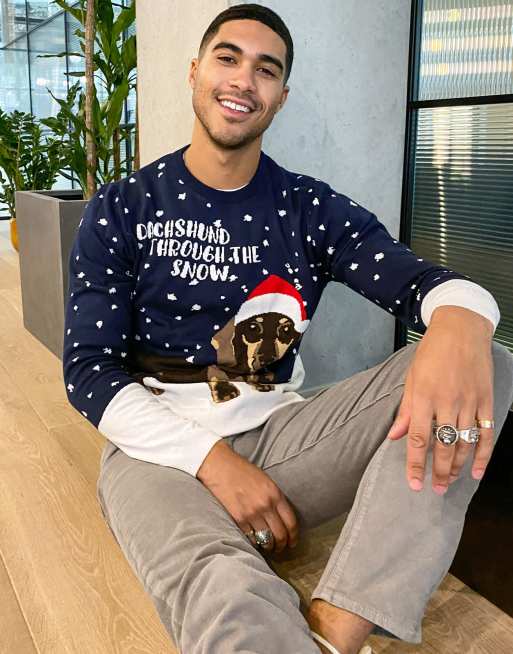 Dachshund christmas sale jumper mens