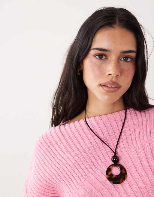 ASOS DESIGN knitted cinched pleated top in pink, 3 of 4