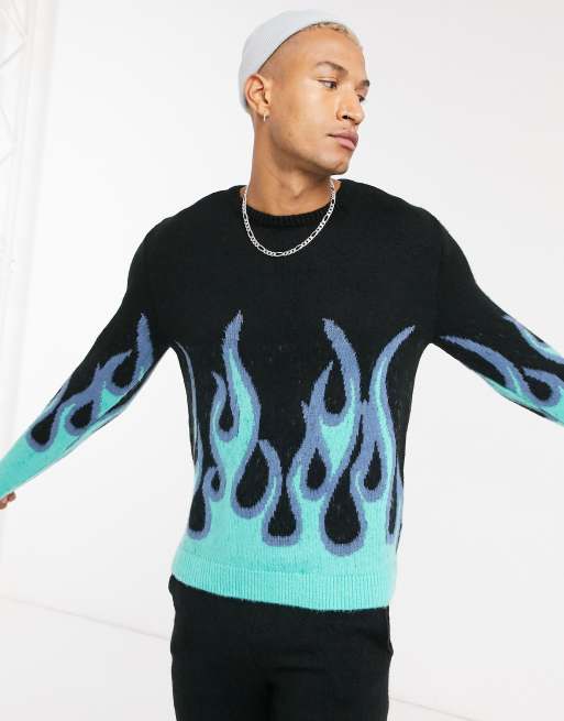 Weekday flame best sale jacquard sweater asos