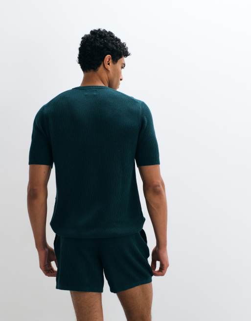 ASOS DESIGN knitted co-ord shorts in green , 4 of 5