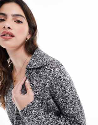 Asos Design Knitted Collar Sweater In Multi
