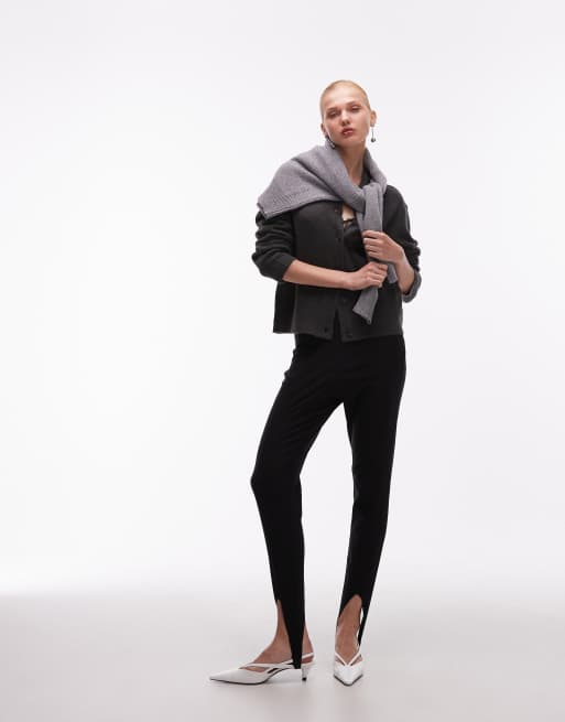 ASOS DESIGN knitted collared cardigan in charcoal, 2 of 4