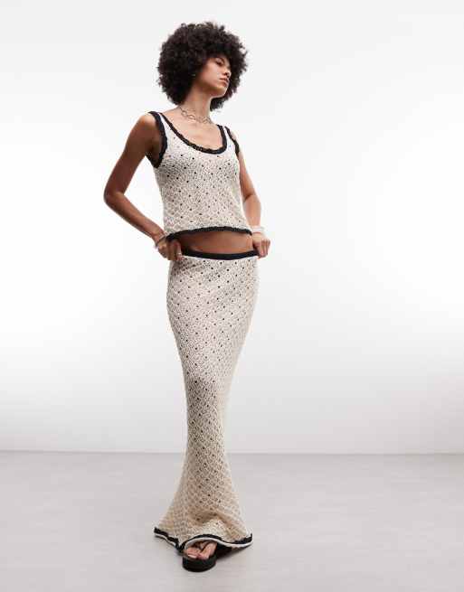 ASOS DESIGN knitted contrast cami in mono (part of a set), 2 of 3